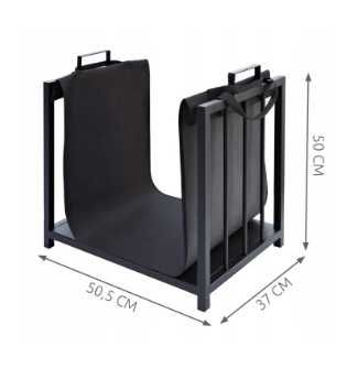 Stojak Kosz na drewno 2 w 1 + Torba opał kominkowe Duży XXL do kominka