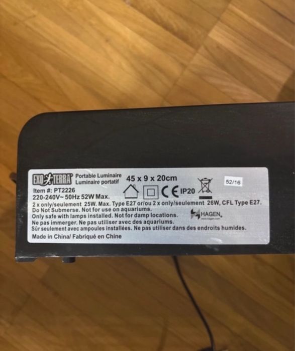 Exo terra klosz/oprawa na żarówkę