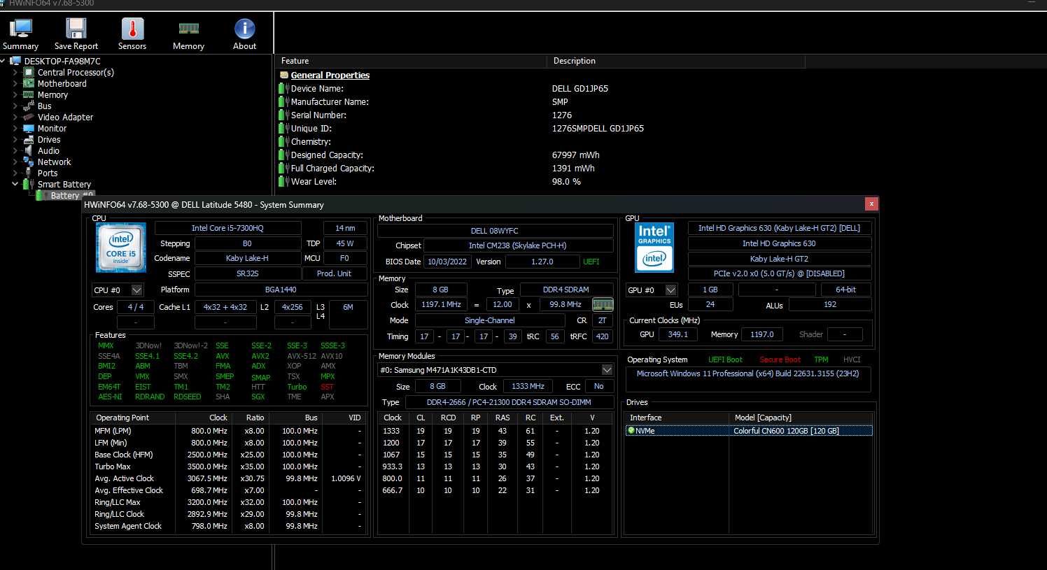 Ноутбук Dell Latitude 5480 Core i5-7300HQ