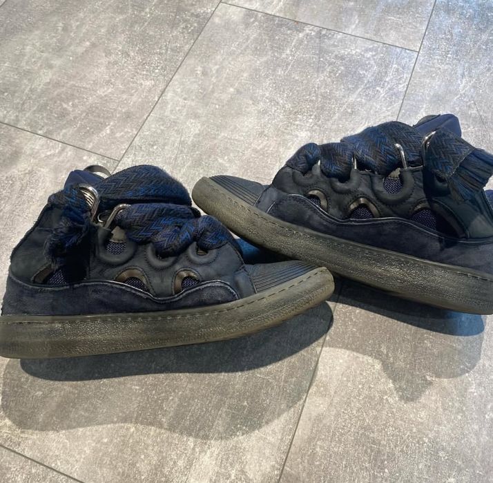 lanvin curb sneaker bleu marine