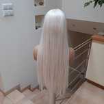 Peruka lace front biała 80cm
