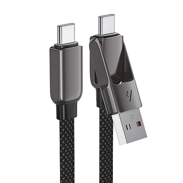 Kabel Acefast C13-04 USB-C - USB-A / USB-C 480Mb/s 3A 1.2m - czarny