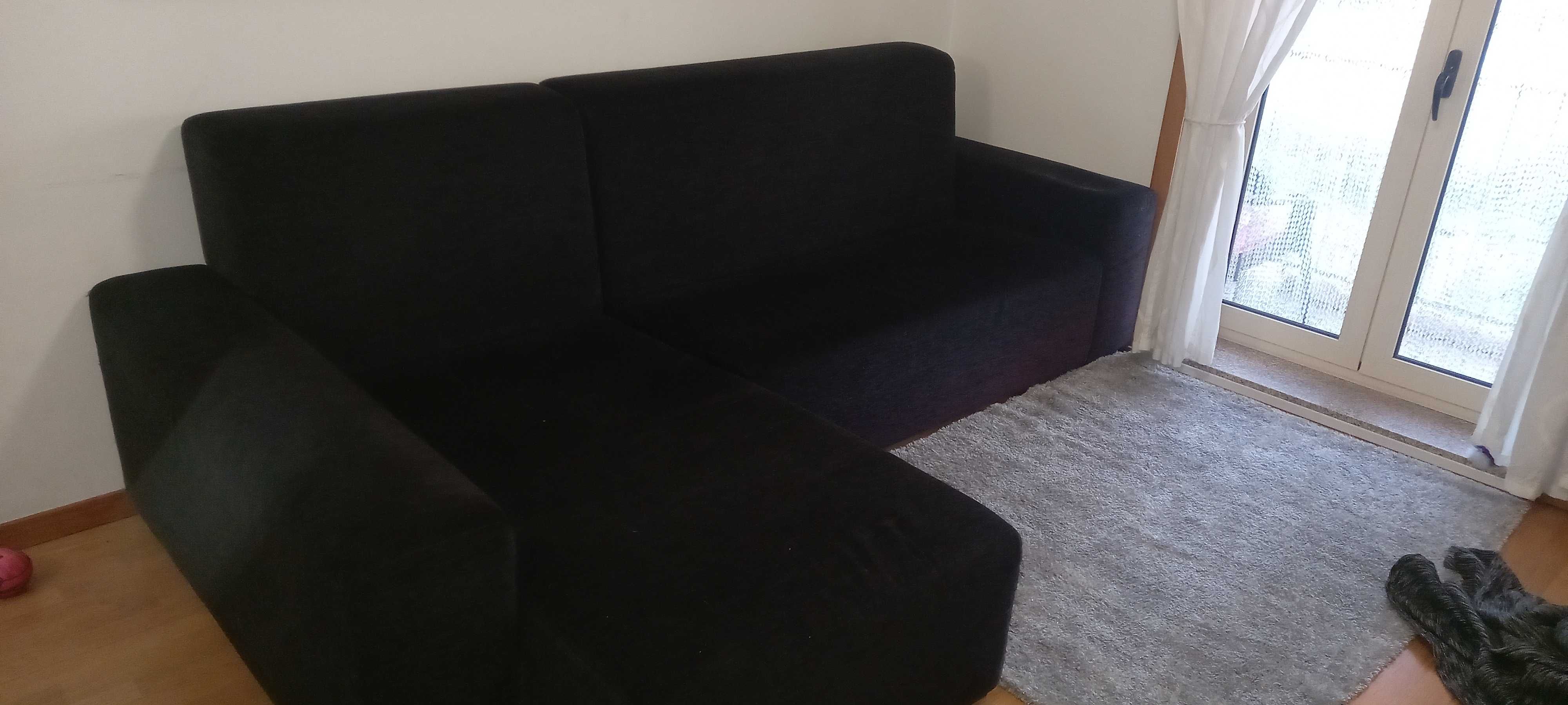 Sofa com chaiselobg em tecido