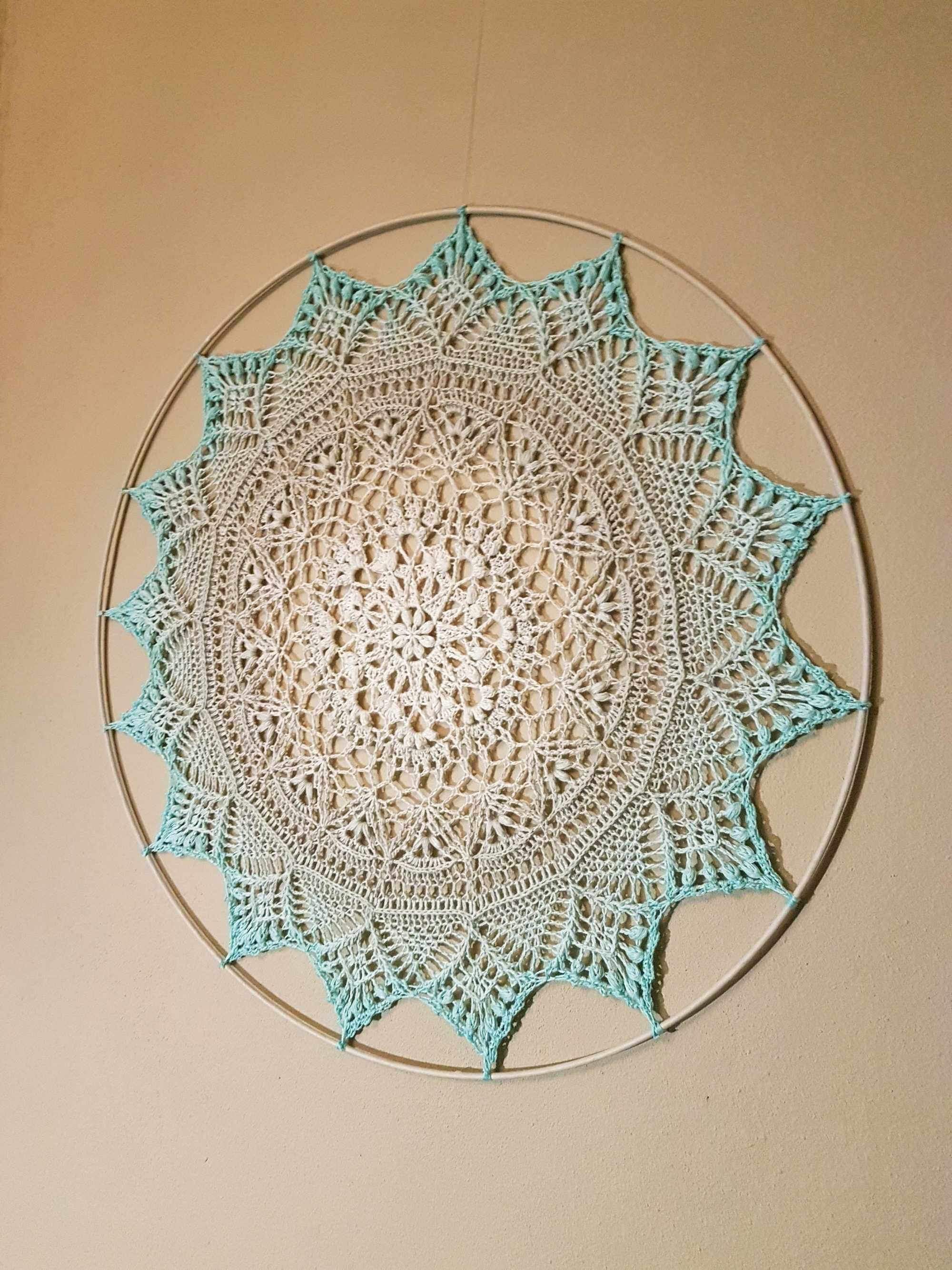 Mandala "Gloria" 65cm na szydełku ręcznie robiona