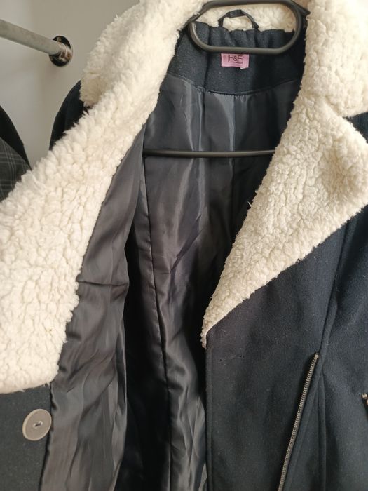 Kożuszek futerko ramoneska 152 dla dziewczynki 12 lat f&f