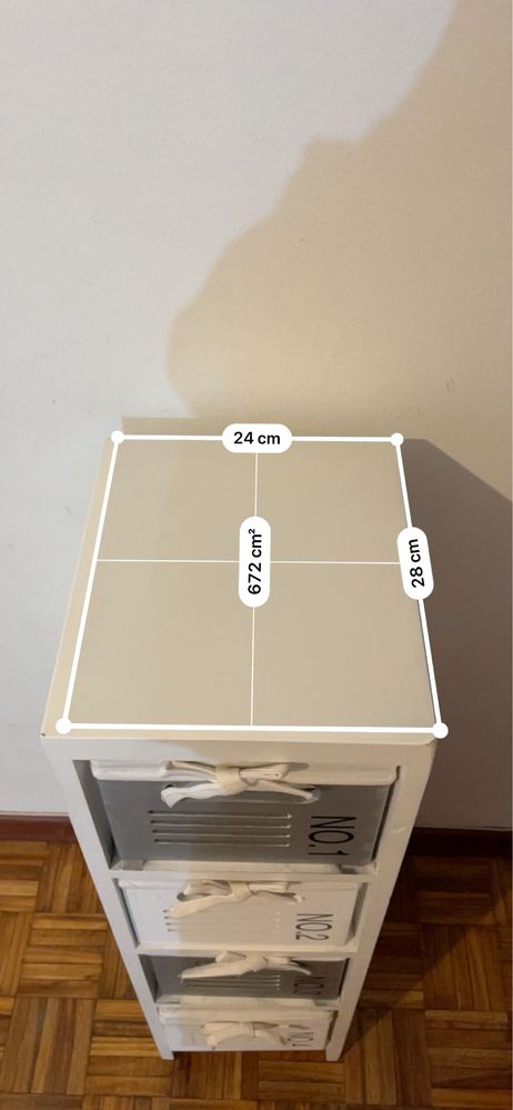 Modulo Em Madeira com 4 Gavetas