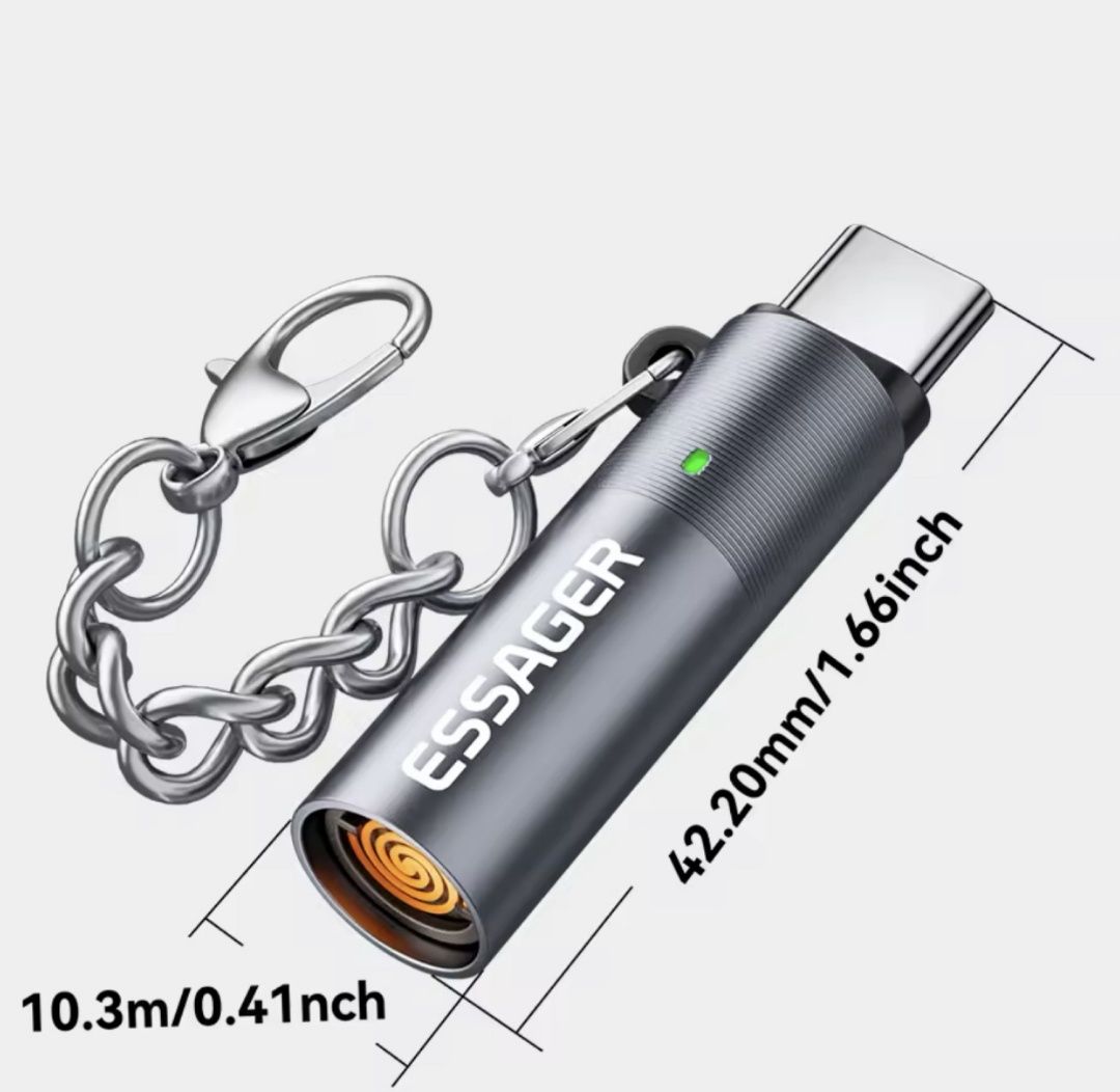 Мініатюрна запальничка, прикурювач для сигарет Type C power bank
