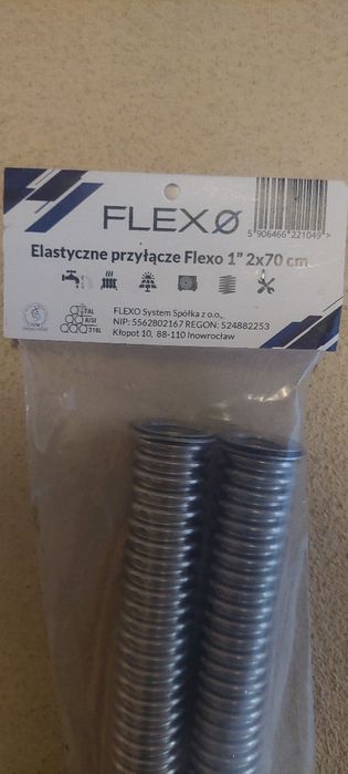 Węże przyłączeniowe 1 cal do zmiękczacza wody 2 szt. 70 cm Flexo