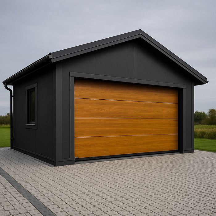 Garaż z płyty warstwowej ocieplany