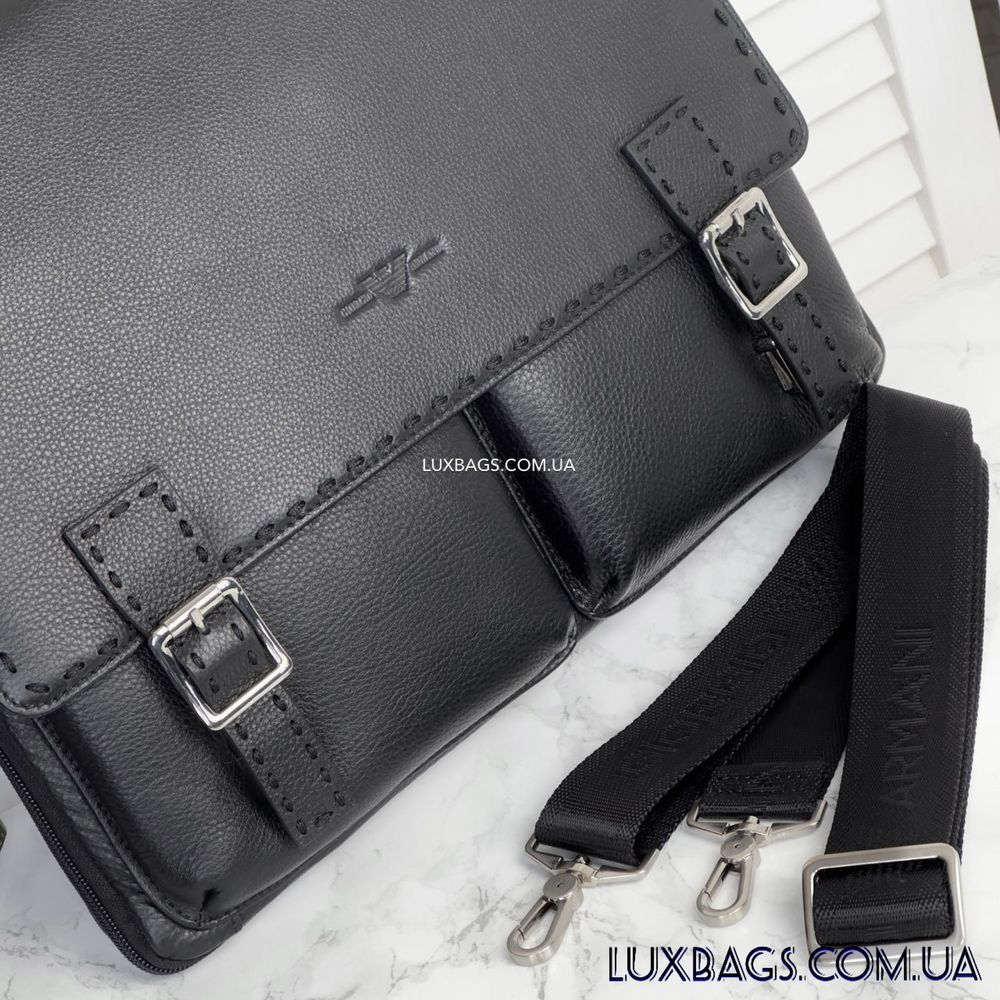 Мужской кожаная портфель Армани чоловічий шкіряний Armani