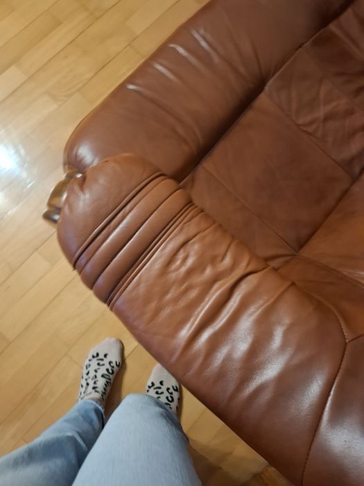 Zestaw skórzanych mebli do salonu