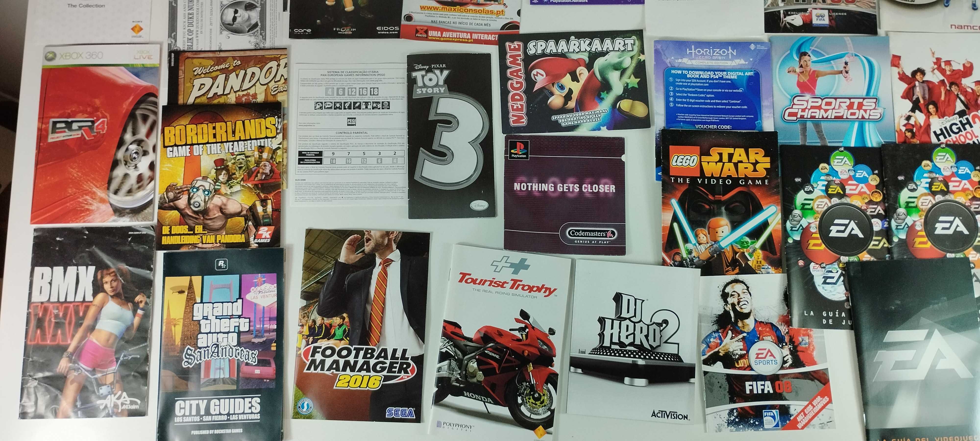 Lote de Jogos com e sem caixa, capas e manuais