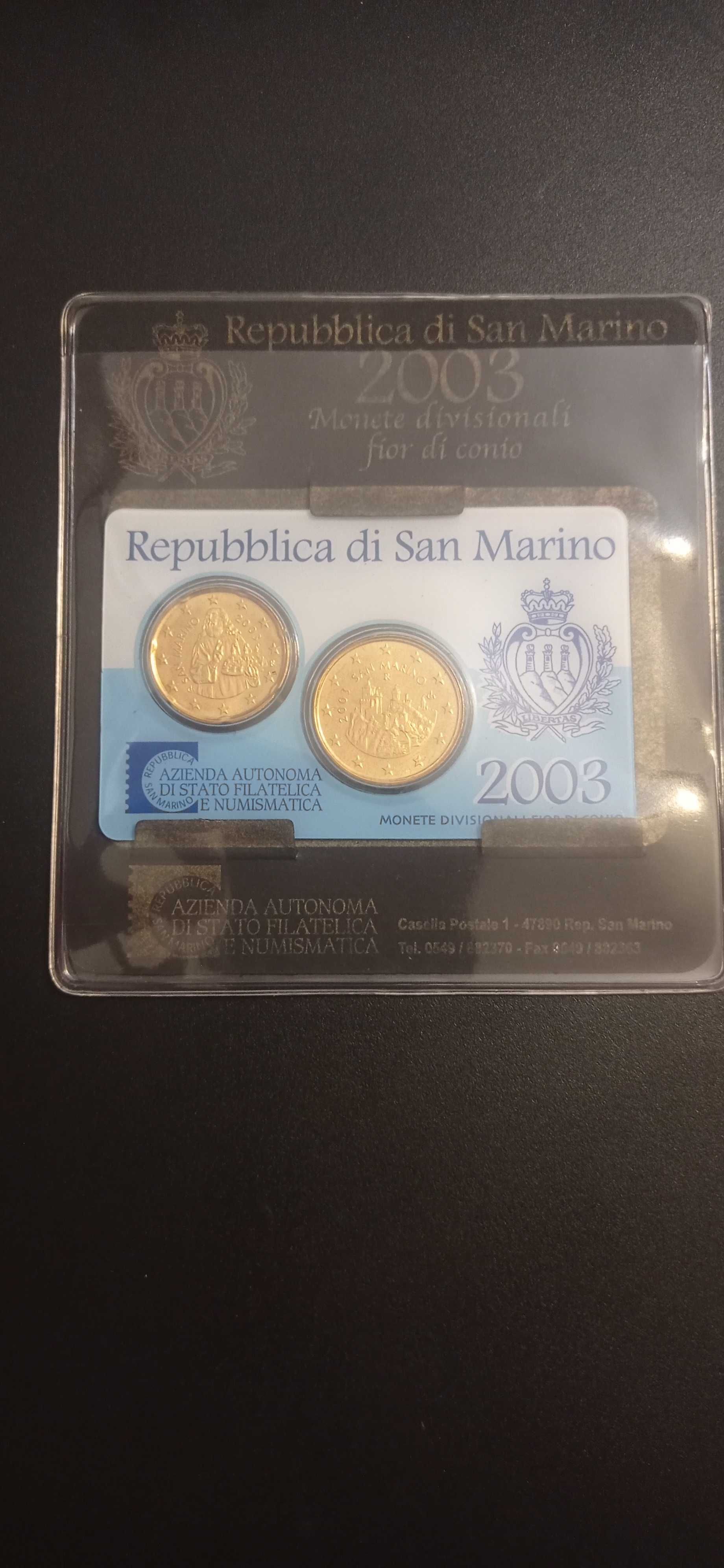 2 conjuntos moedas São Marino