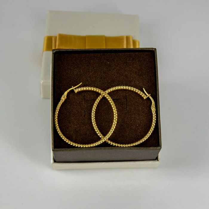 Złote kolczyki 585 koła 2,59 gram 3,5cm Nowe WYSYŁKA GRATIS