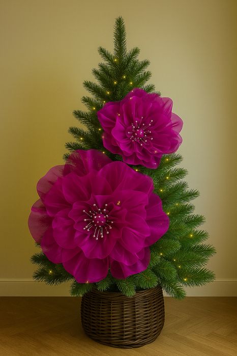 Квіти на ялинку, бант на ялинку