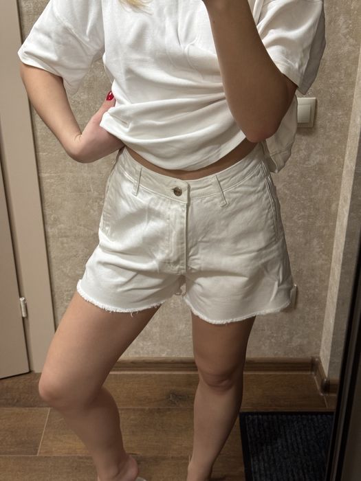 Шорти джинсові білі