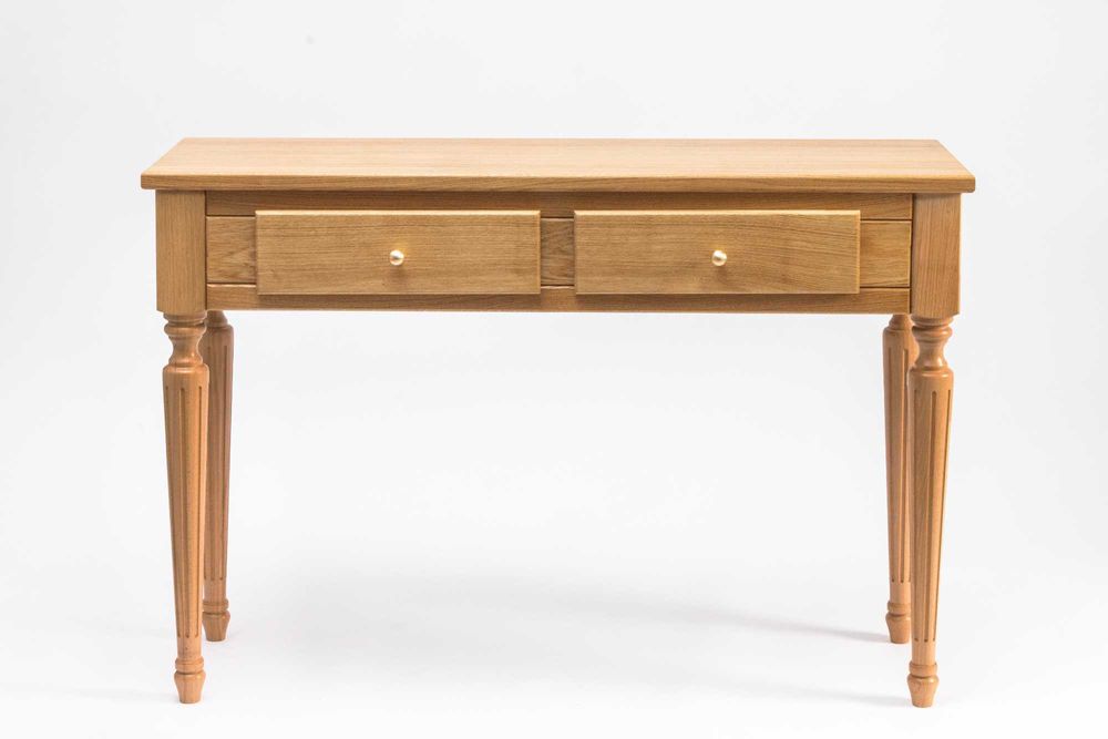 Konsola, stolik drewniany, dąb naturalny