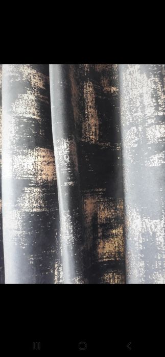 NOWA! Zasłona welurowa czarna ze złotem