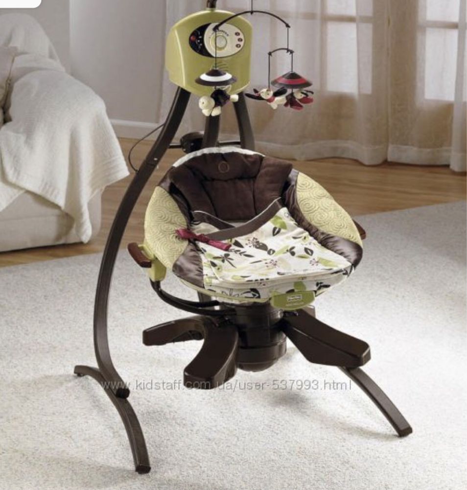кресло-качалка 2-в-1 Fisher-Price Zen Collection Cradle Swing