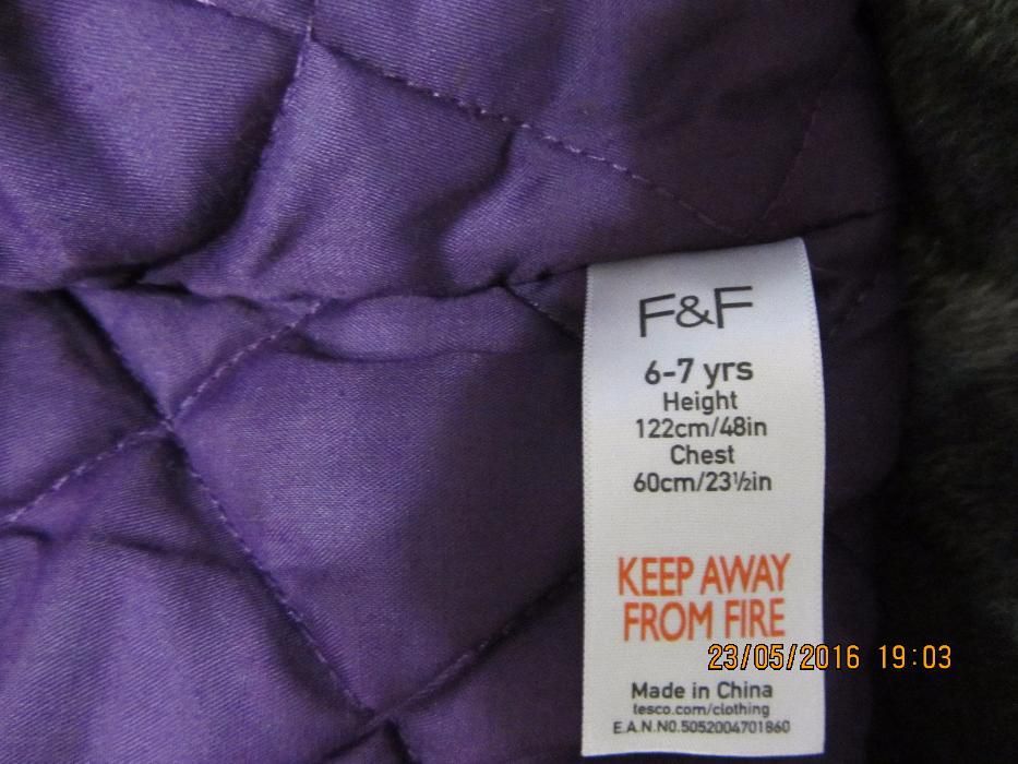 Куртка зимняя на девочку F&F-Англия (6-7лет )рост 122см