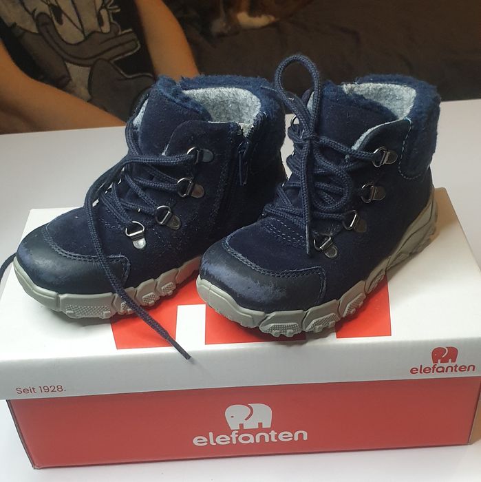 Buty buciki elefanten 24 zadbane granatowe ocieplane zimowe