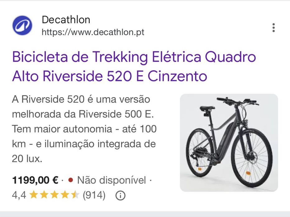 Bicicleta Electrica Trekking / Riverside 520E