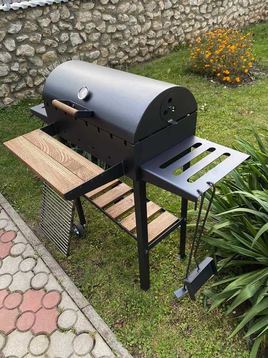АКЦІЯ / Мангал з кришкою для барбекю та решіткою для гриля метал 4 мм