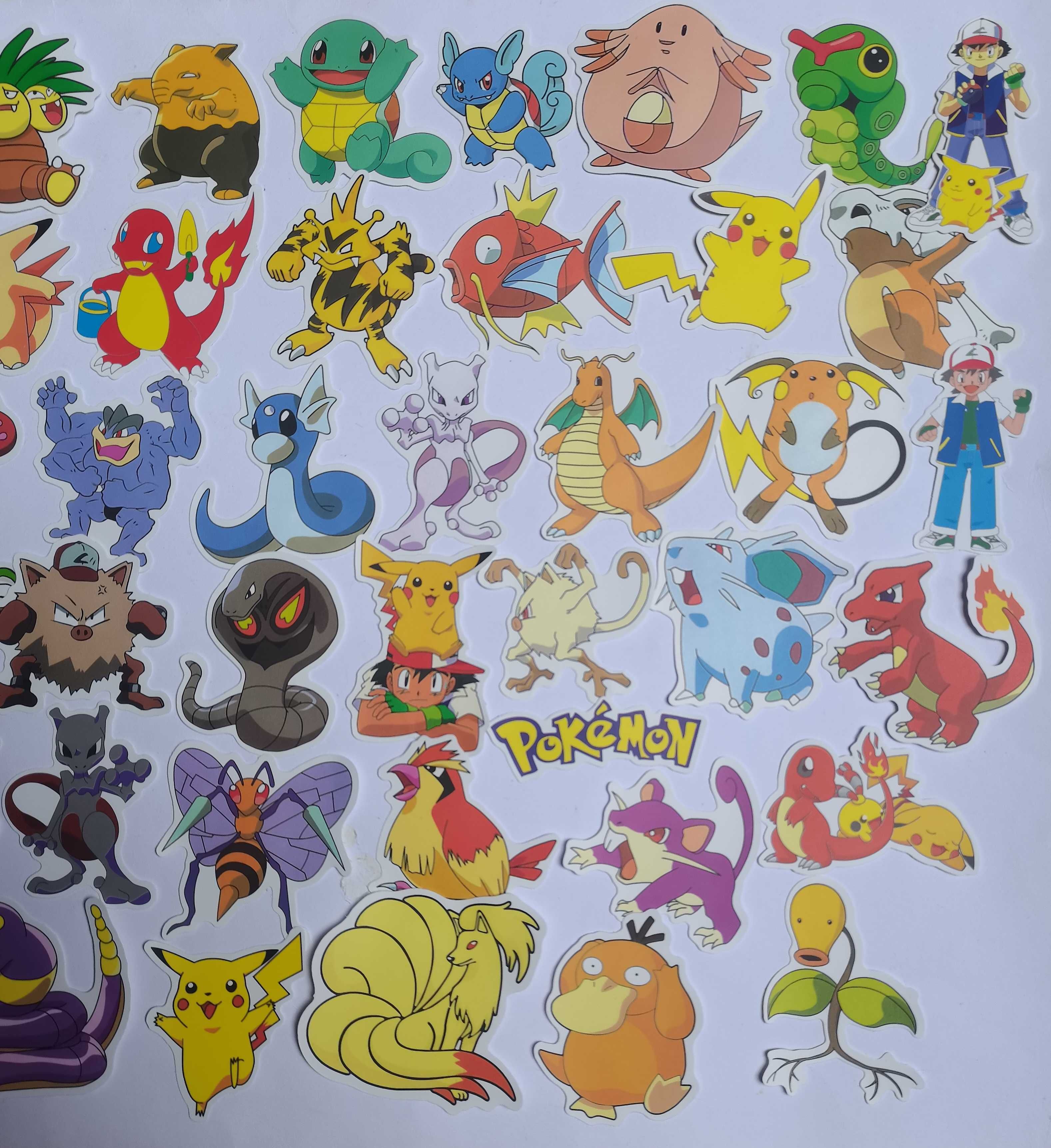 Pokemon, Pokemony - naklejki, zestaw naklejek - 50 sztuk [zestaw 1]