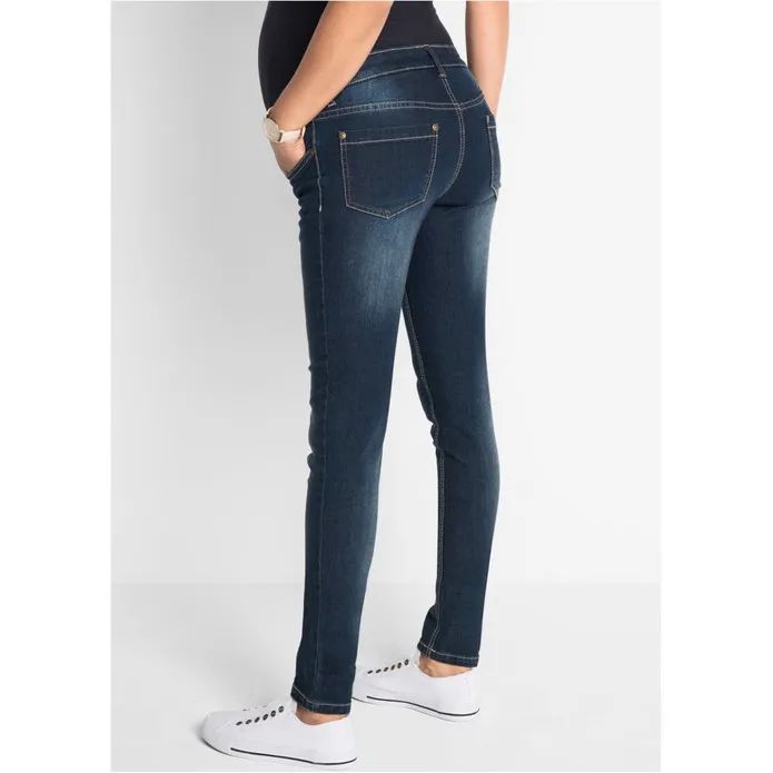 Bonprix jeansy spodnie jeansowe ciążowe krój dopasowany kieszenie 42