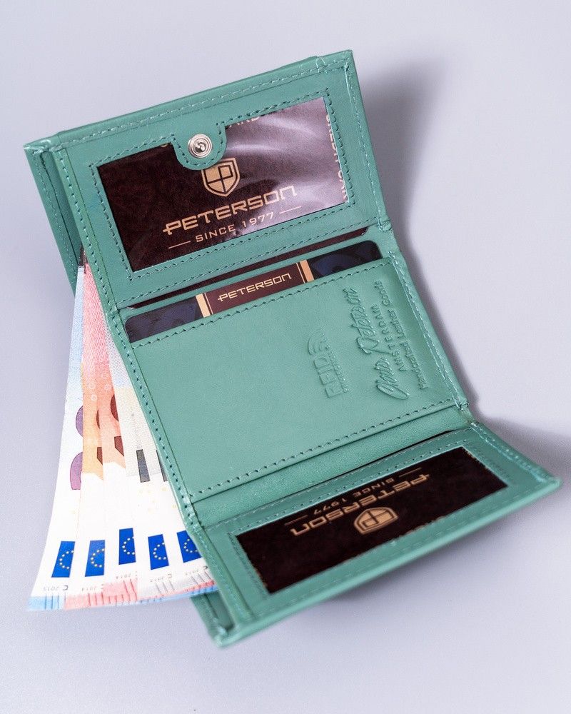 mały, skórzany portfel damski z systemem rfid protect - peterson