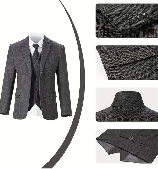 Костюм трійка XXL сірий