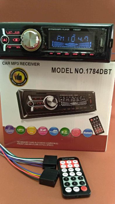 Автомагнітола Pioneer 1784DBT USB, Пульт, Підсвітка, Bluetooth Нова