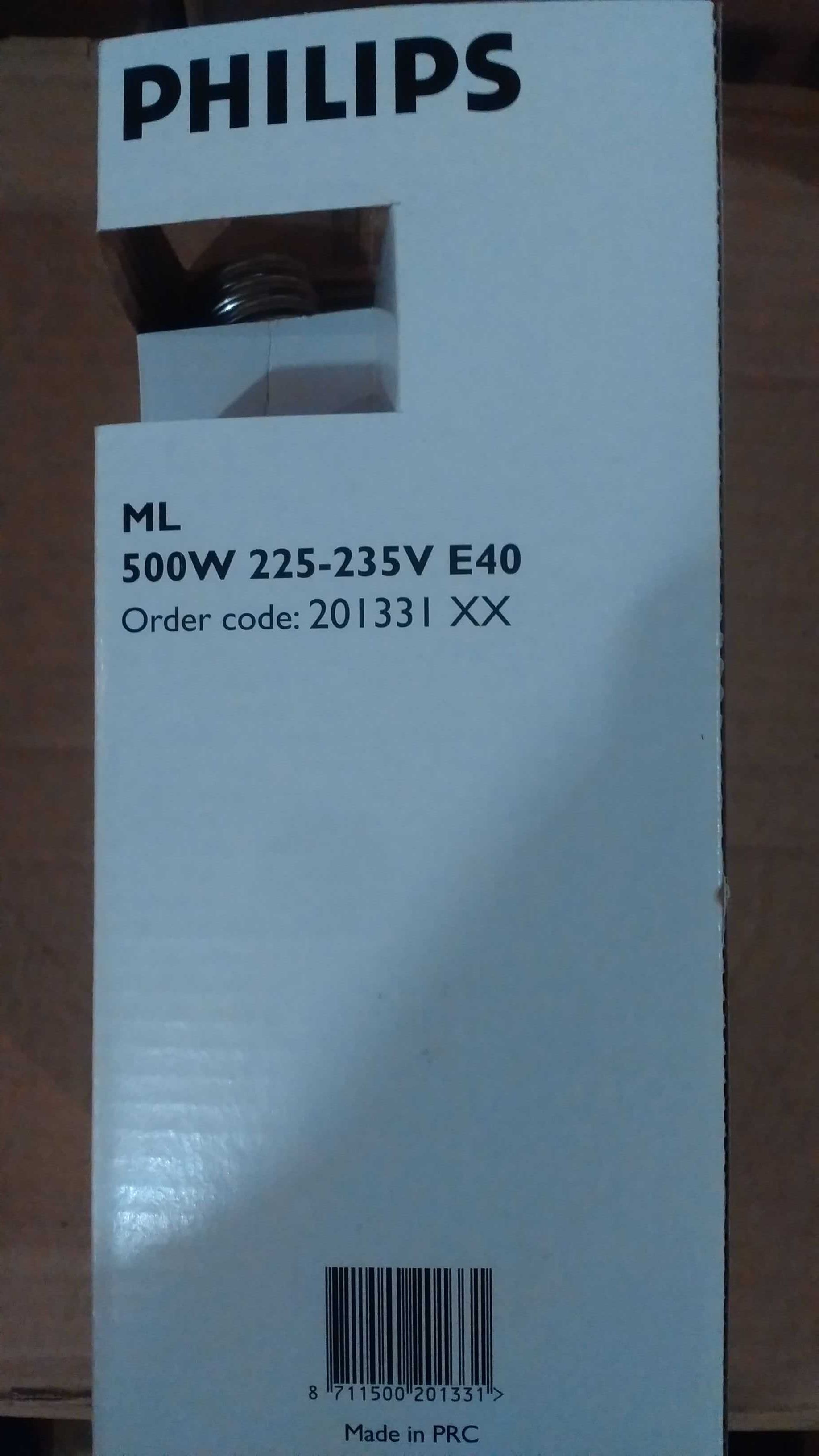 Лампа ртутно-вольфрамовая PHILIPS ML 500w E40 ДРВ, ДРЛ