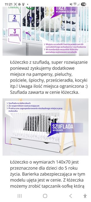 Białe łóżeczko 70x140 dla niemowlaka, dziecka, typu domek, Piętrus