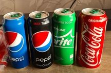 2 pokrowce na piwo, cola i pepsi niebieska