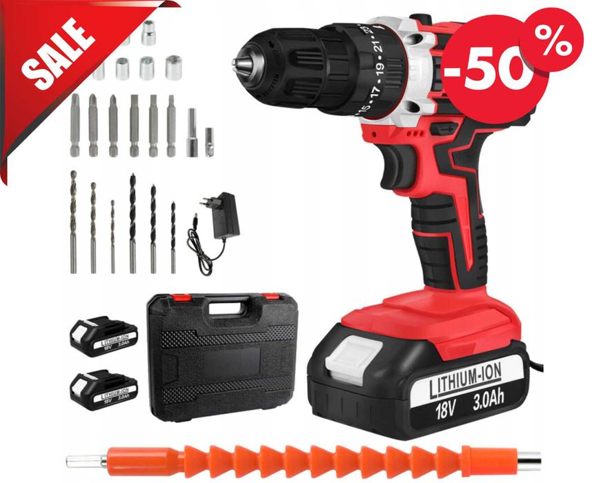 Nowy KLUCZ UDAROWY Wkrętarka Elektryczna Wiertarko-Wkrętarka (GRATIS)