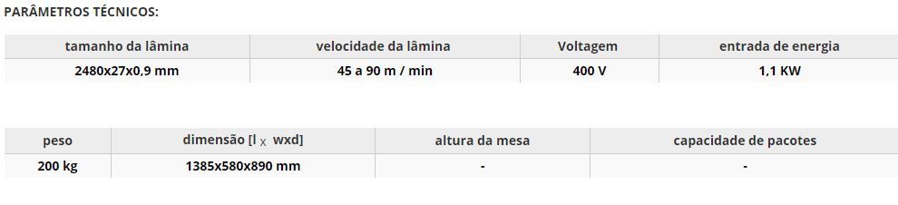 Serra Serrote Fita Industrial N251DAXL FEMI descida automática PROMO