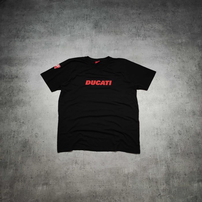MĘSKA PREMIUM Koszulka Bawełna Duże Logo Ducati MotorSport Luxury