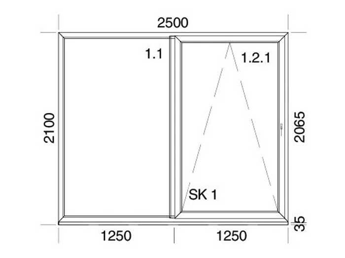Drzwi Tarasowe Uchylno-Przesuwne Okno Balkonowe 2500 x 2100 mm PSK HST