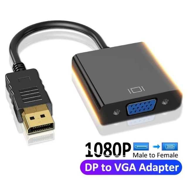 Przejściówka DisplayPort DP → VGA (Adapter / Konwerter)