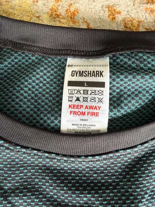 Gymshark Onyx 5.0 Seamless Short Sleeve T- Shirt - Black/Brand Blue XL