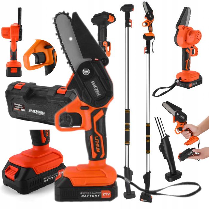 Piła pilarka łańcuchowa akumulatorowa na wysięgniku wysięgnik 21V