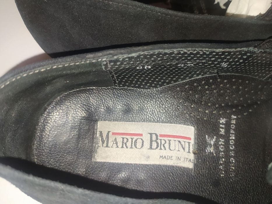 Туфлі, лоферы чорні Mario Bruni, натуральна замша і шкіра, Італія