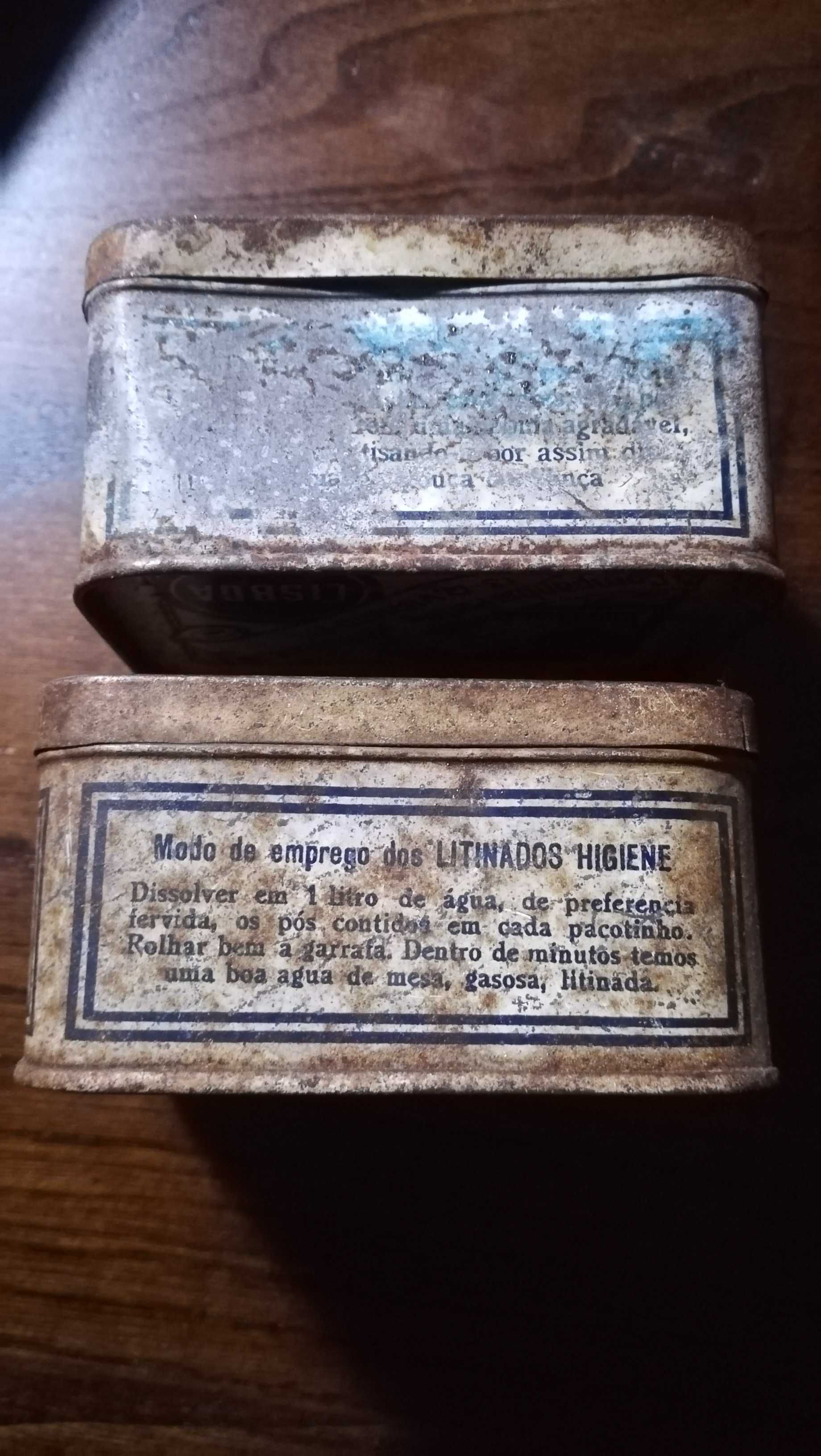 2 caixas antigas Litinados higiene