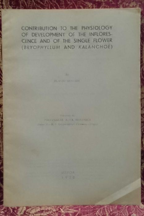 Contribuition to the Physiology of Development  Flower