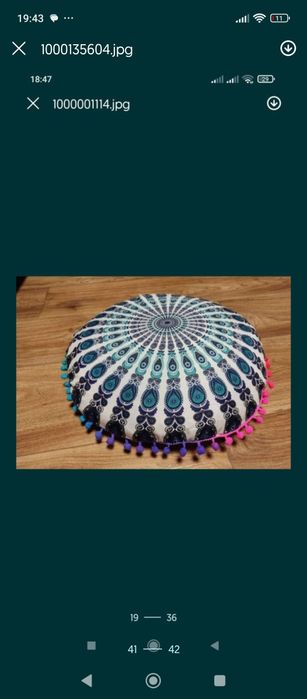 Zestaw 8 szt poduszka mandala joga medytacja 45 cm łuska gryczana