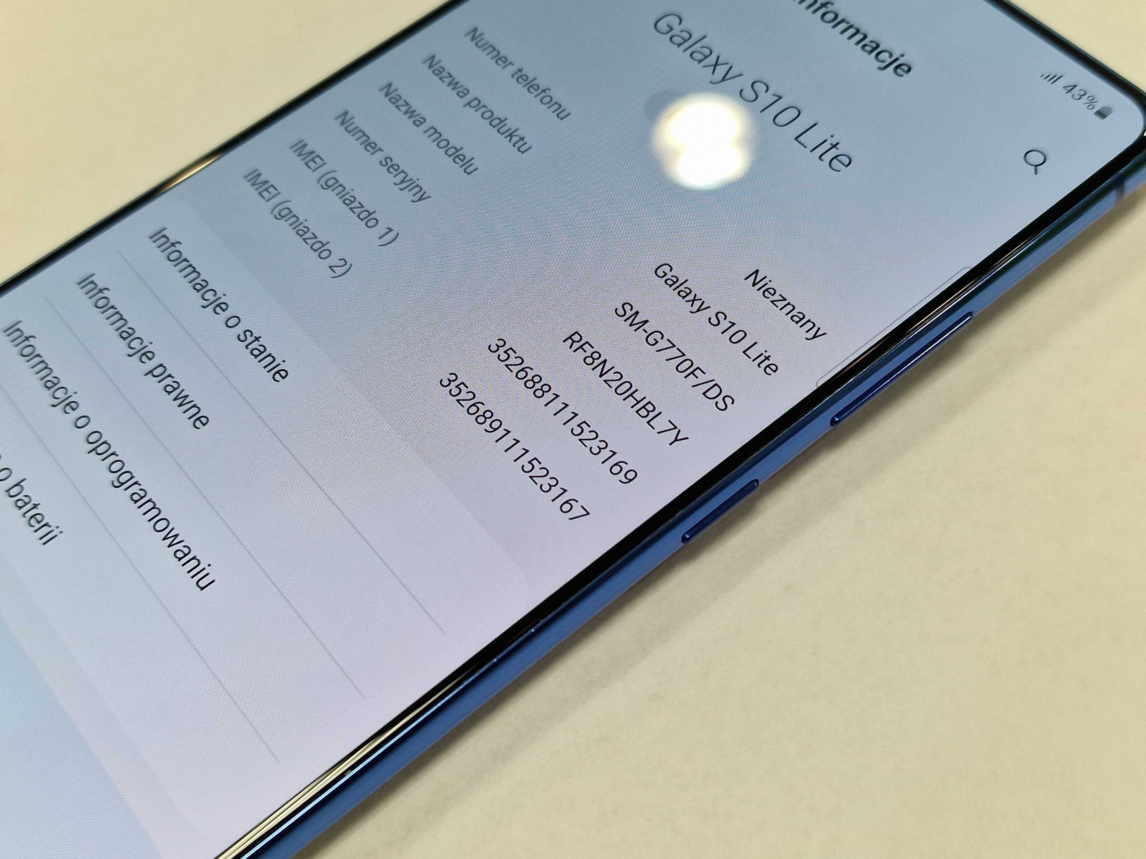 Samsung Galaxy S10 Lite Dual SIM/ 8GB/ 128GB/ Niebieski/ Grade A-