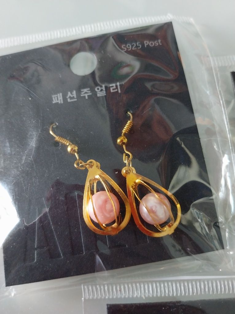 3 pares de brincos | pendentes | metal dourado | Novos
