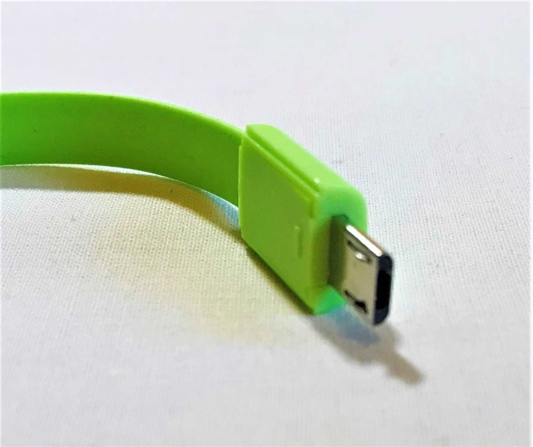 bransoletka kabel usb micro usb ładowanie transfer dane zielona