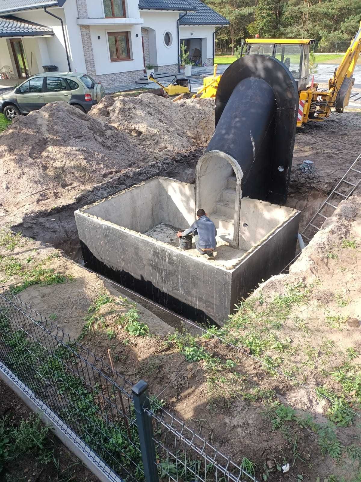 piwnica betonowa ogrodowa ziemianka B30W8 solidna tunel wentylacja